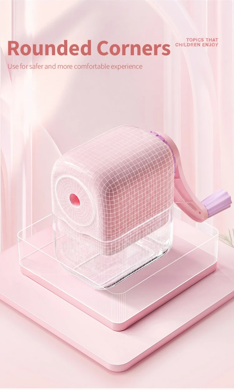 Cute Mini Plastic Hand Crank Pencil Sharpener